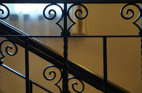 Corrimão Modelado Nas Escadas Interiores Casa — Fotografia de Stock