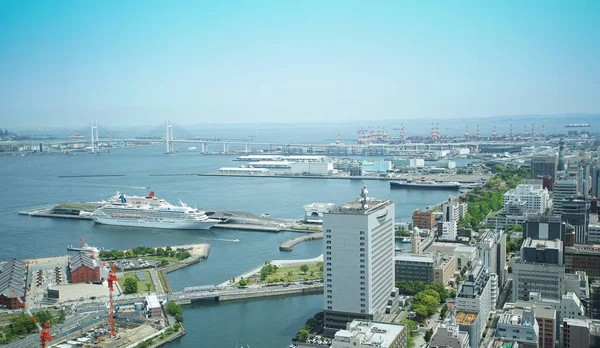 Utsikt Över Piren Vid Yokohamas Hamn Japan Klarblå Himmel — Stockfoto