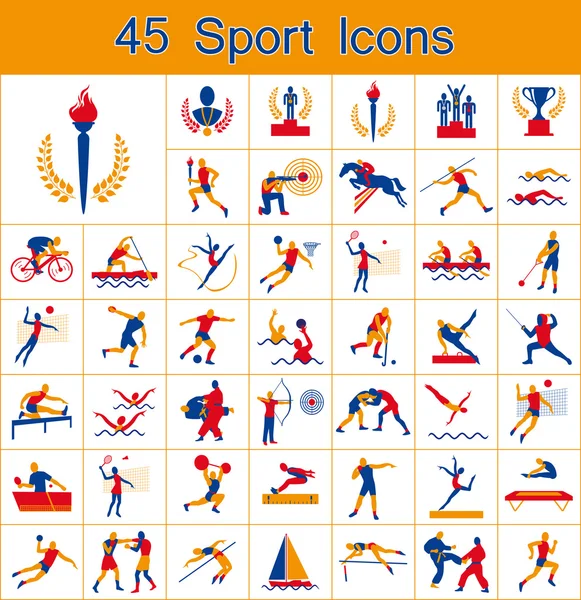 Conjunto de 45 iconos deportivos Gráficos vectoriales