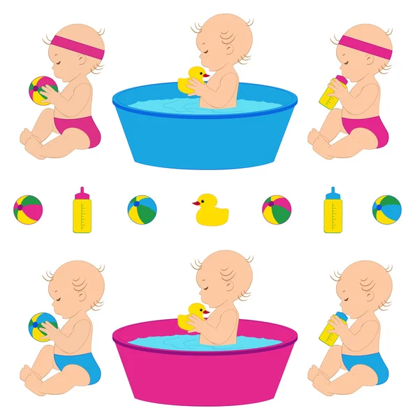 Baby icons set — Stock Vector