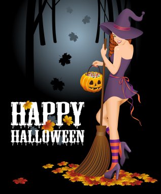 Cadı Halloween arka plan.