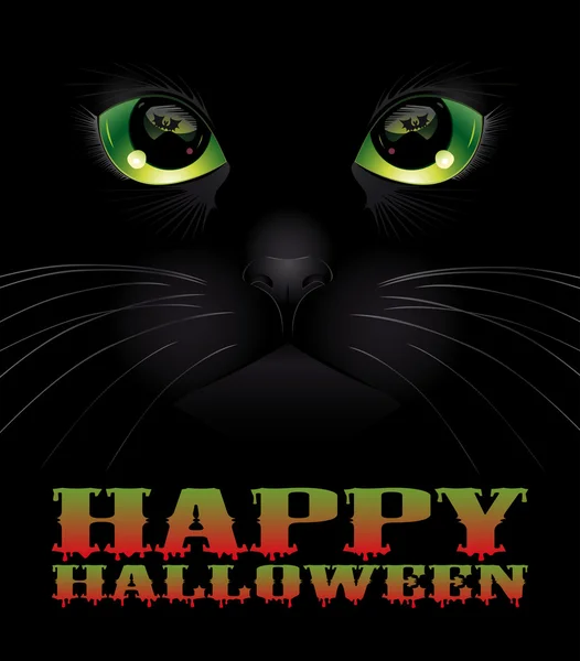 Halloween háttér macskával. — Stock Vector