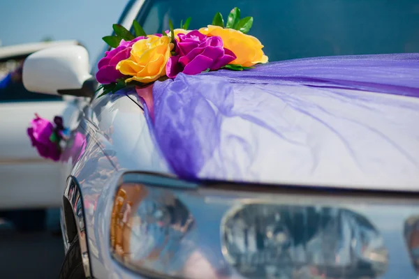 Διακόσμηση αυτοκινήτου γάμου — Φωτογραφία Αρχείου