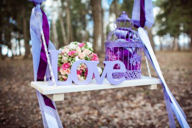 Güzel bir narin buket düğün dekorasyon