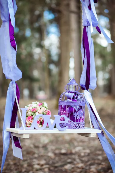 Bruiloft decoratie van een mooie delicaat boeket — Stockfoto