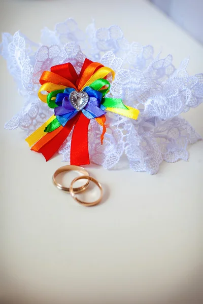 A white linen garter — Stock Photo, Image