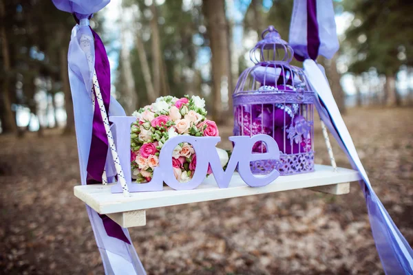 Decoração de casamento de um belo buquê delicado Fotos De Bancos De Imagens