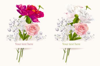 Set of two summer bouquets clipart