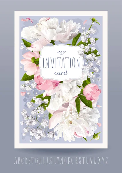 Tarjeta de invitación de boda — Vector de stock