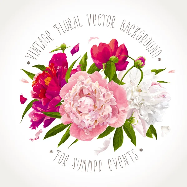 Pembe, kırmızı veya beyaz Şakayık kompozisyon