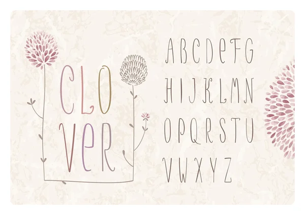 Clover Flower Alphabet — 图库矢量图片