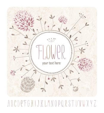 Meadow flowers and alphabet