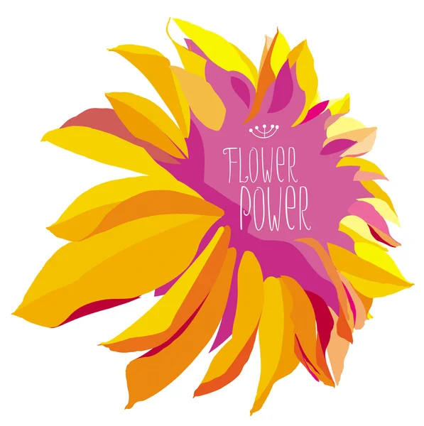 Girasol sobre fondo blanco — Vector de stock