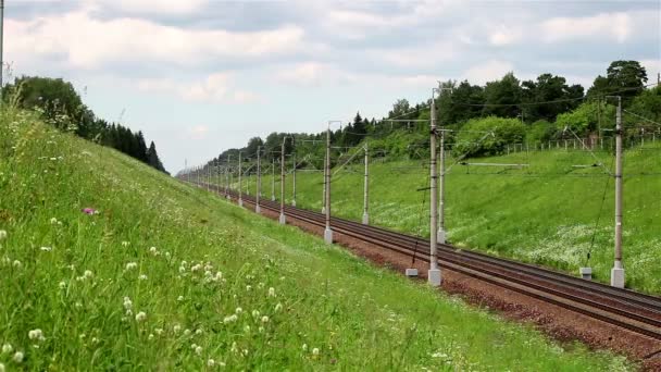 Timelapse rapide du train de voyageurs — Video