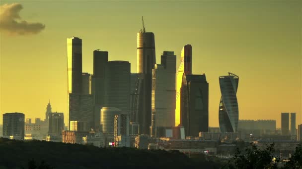Ciudad de Moscú timelapse tarde — Vídeos de Stock