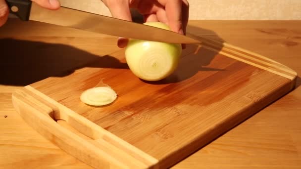 Cutting an onion — Stock Video