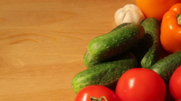 Vegetables assortment close-up — Stock Video