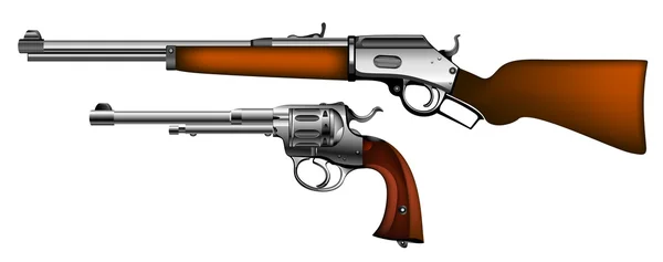 Rifles viejos y pistolas — Vector de stock