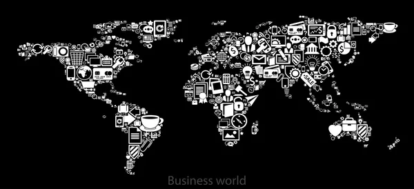 Mapa do mundo dos negócios —  Vetores de Stock