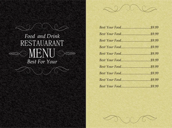 Restaurant eten en drinken menu — Stockvector