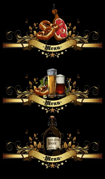 Diseño de menú con cerveza — Vector de stock