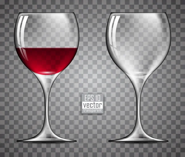 Deux verres de vin — Image vectorielle