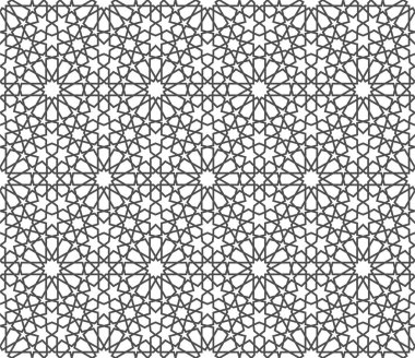 Mavi arka planda geometrik Arap süsü. Kusursuz doku.