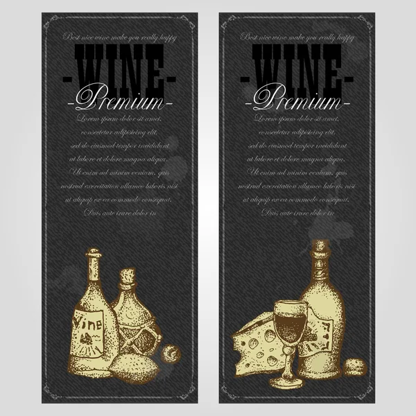 Set of wine labels — Stock Vector