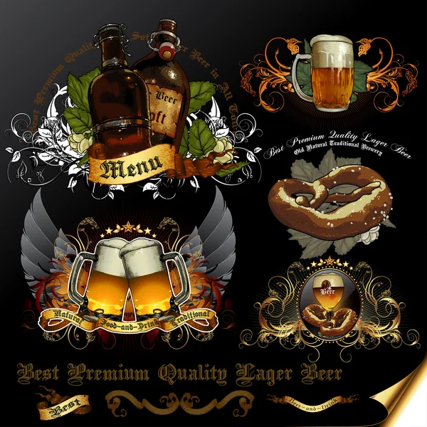 Set bierpictogrammen — Stockvector