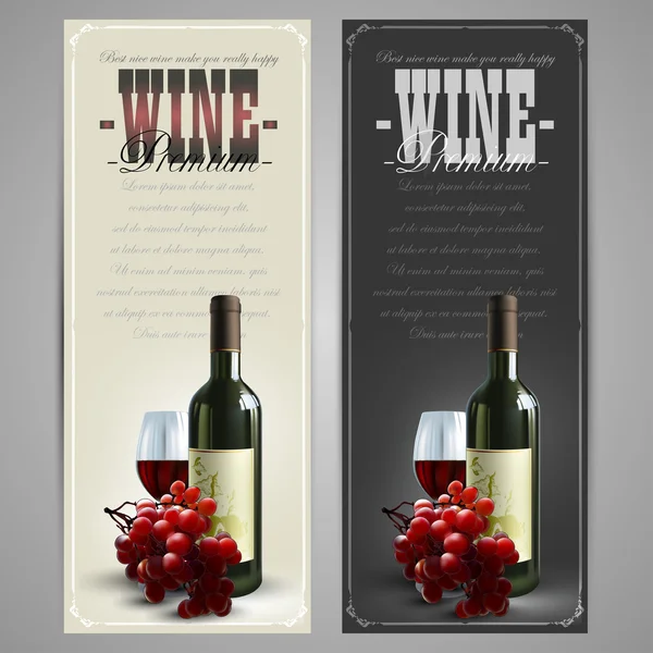 Ensemble d'étiquettes de vin — Image vectorielle