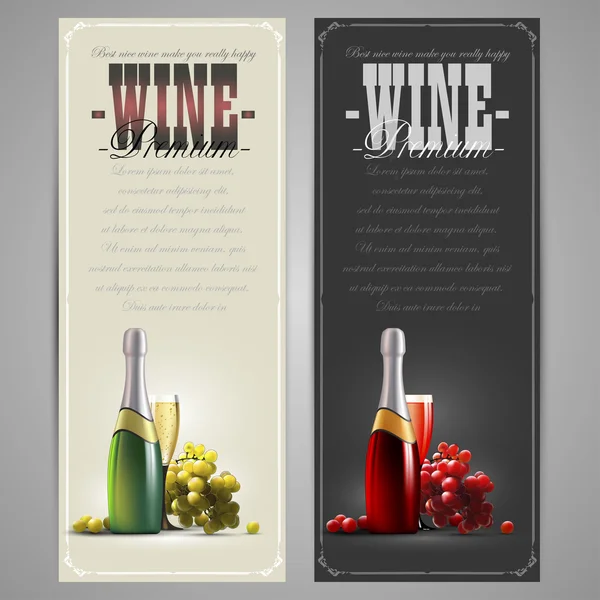 Set of wine labels — Stock Vector