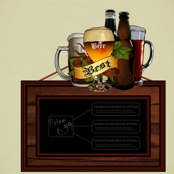 Menú Cerveza — Archivo Imágenes Vectoriales