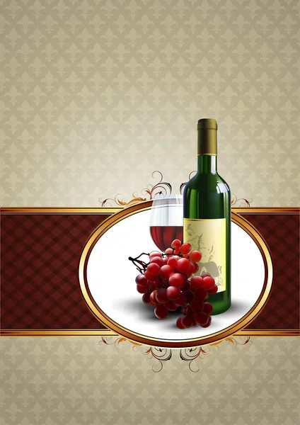 Vino y vid — Vector de stock