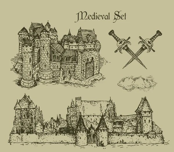 Châteaux médiévaux — Image vectorielle