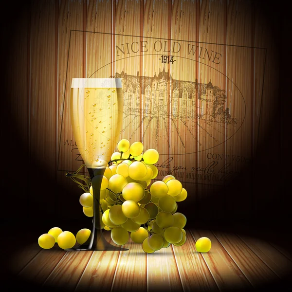 Vino y vid — Vector de stock