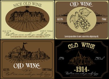 Şarap etiketleri.
