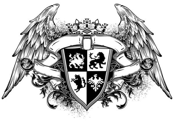 観賞用の紋章入りの盾 — ストックベクタ