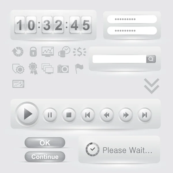 Zestaw szablonów elementów interfejsu użytkownika — Wektor stockowy