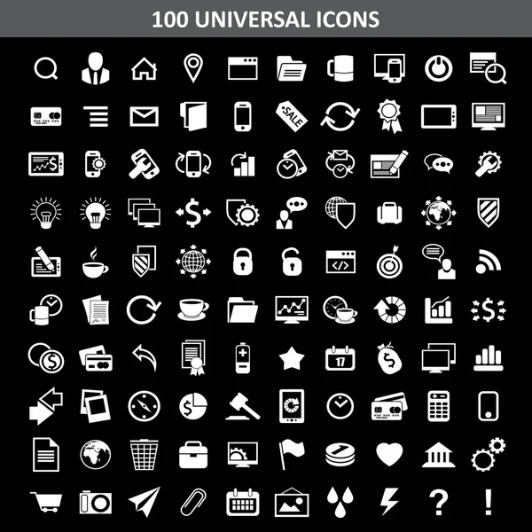 Hundred media icons — Stock Vector