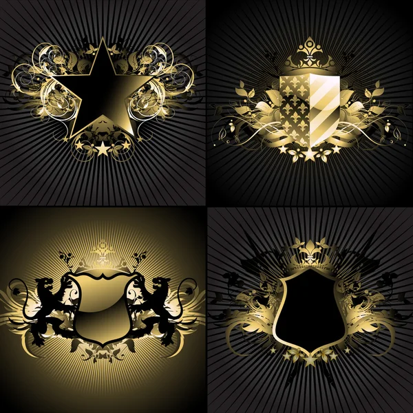 Escudos ornamentales — Vector de stock