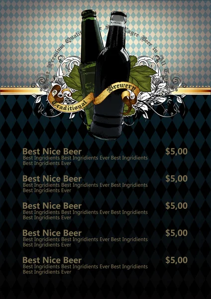 Menu de bière — Image vectorielle