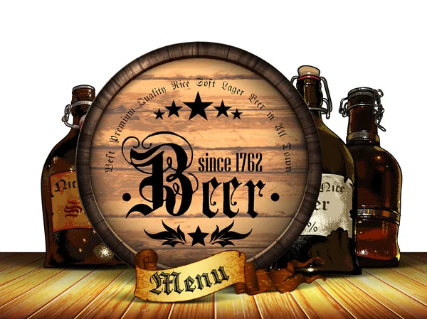 Fundo menu de cerveja — Vetor de Stock