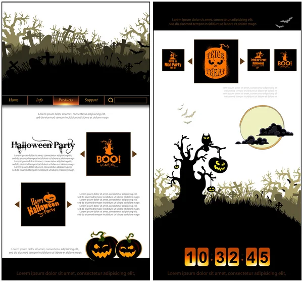 Halloween un modèle de conception de page — Image vectorielle