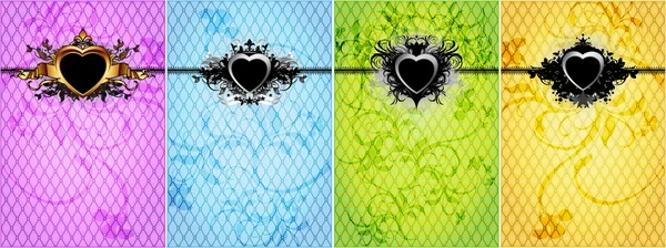 Set of backgrounds for valentines day — Stock Vector