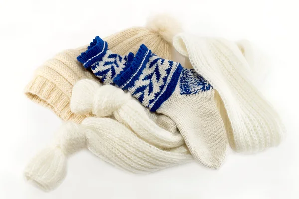 Cappellino, sciarpa, calzini — Foto Stock