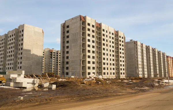 Construcción de un nuevo microdistrito — Foto de Stock