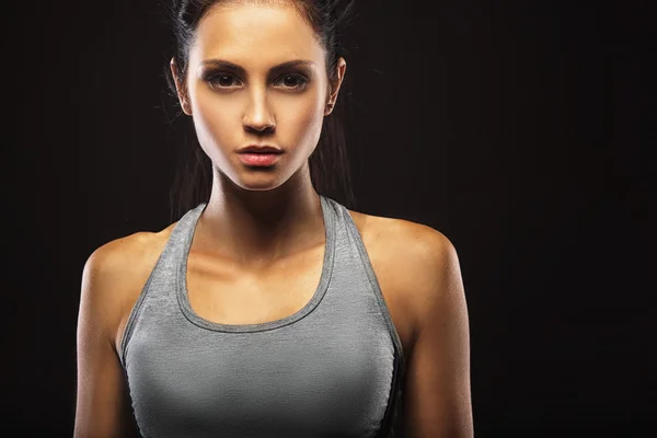 Primer plano retrato de la mujer deportiva — Foto de Stock