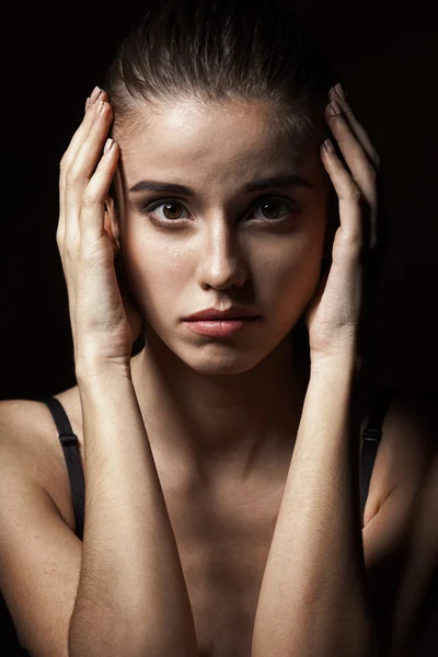 Closeup beautiful woman portrait — Stock Photo, Image