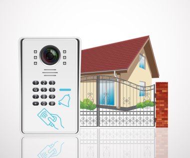Home access control system - Video door phone clipart