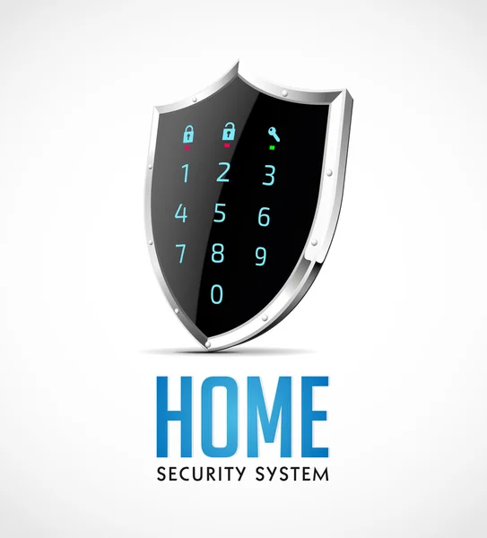 Home Security System - Zugangskontrolle als Schutzschild — Stockvektor